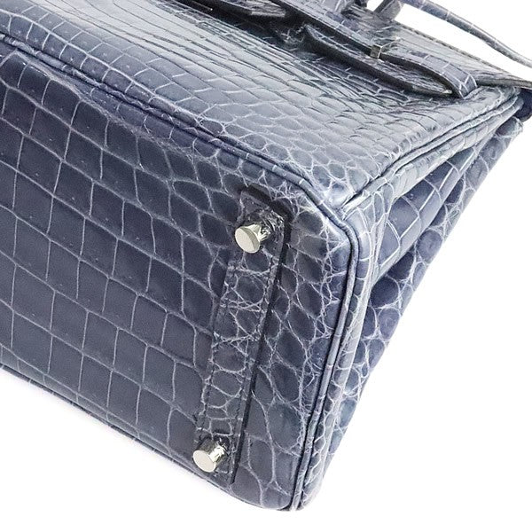 HERMES Birkin 30 Croco Niloticus Blue Bag