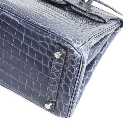 HERMES Birkin 30 Croco Niloticus Blue Bag