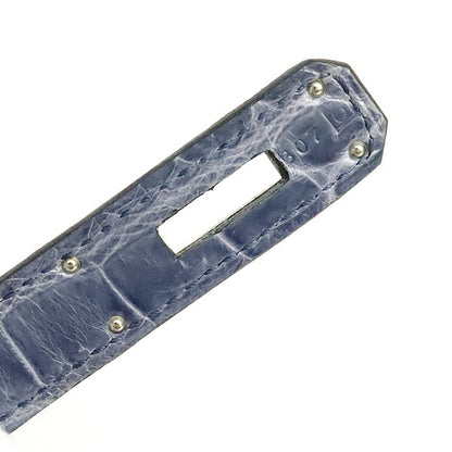 HERMES Birkin 30 Croco Niloticus Blue Bag