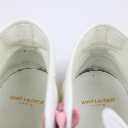 SAINT LAURENT PARIS Logo Sneakers White/Pink Size EU 43