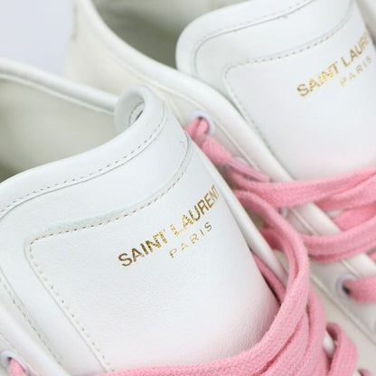 SAINT LAURENT PARIS Logo Sneakers White/Pink Size EU 43
