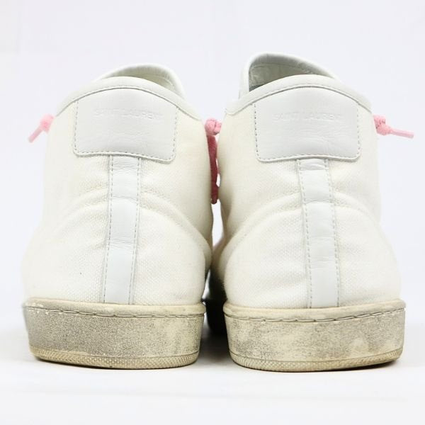 SAINT LAURENT PARIS Logo Sneakers White/Pink Size EU 43