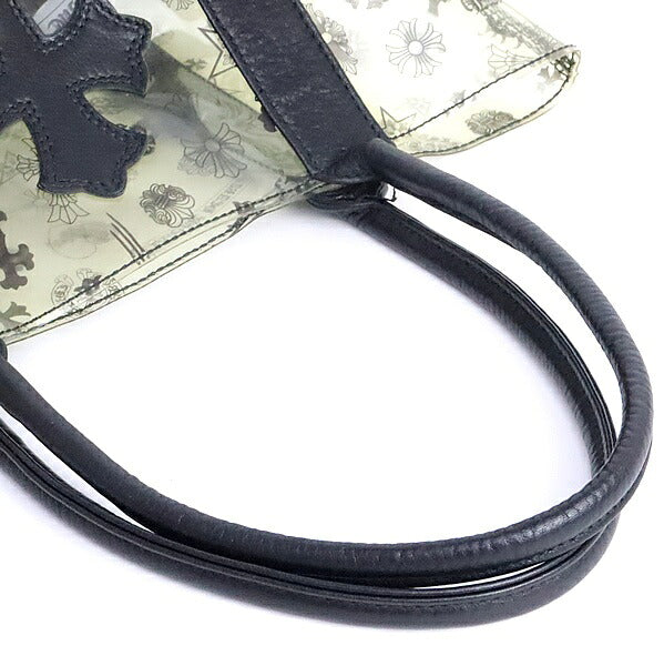 CHROME HEARTS Cross Patch PVC Leather Mini Tote Bag Black