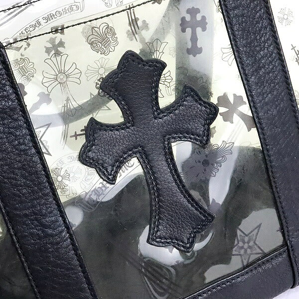CHROME HEARTS Cross Patch PVC Leather Mini Tote Bag Black