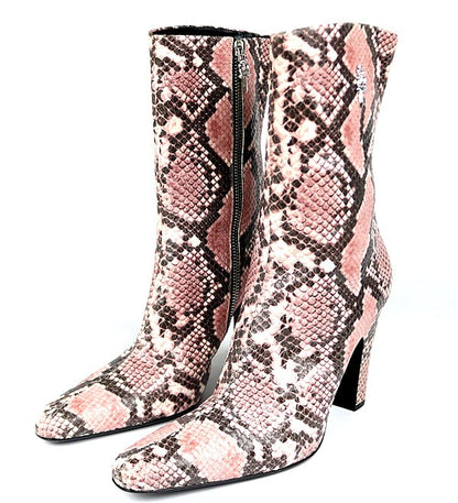 CHROME HEARTS SUGAR JONES Python Leather Boots Pink Size 39