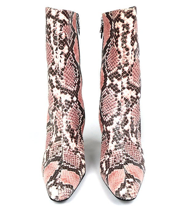 CHROME HEARTS SUGAR JONES Python Leather Boots Pink Size 39