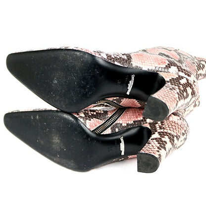 CHROME HEARTS SUGAR JONES Python Leather Boots Pink Size 39