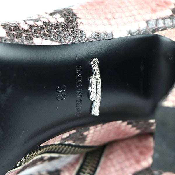 CHROME HEARTS SUGAR JONES Python Leather Boots Pink Size 39