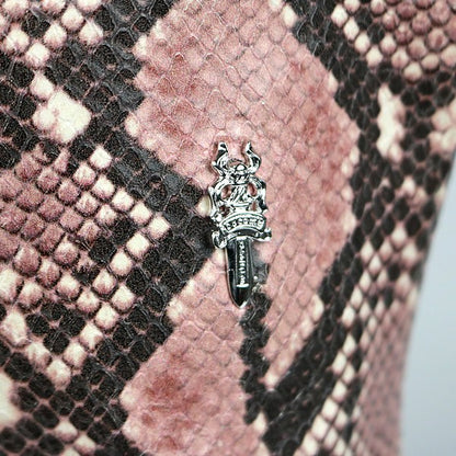 CHROME HEARTS SUGAR JONES Python Leather Boots Pink Size 39