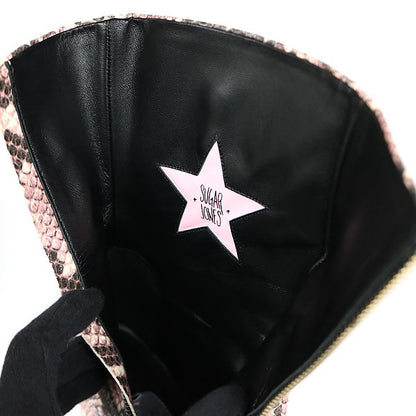 CHROME HEARTS SUGAR JONES Python Leather Boots Pink Size 39