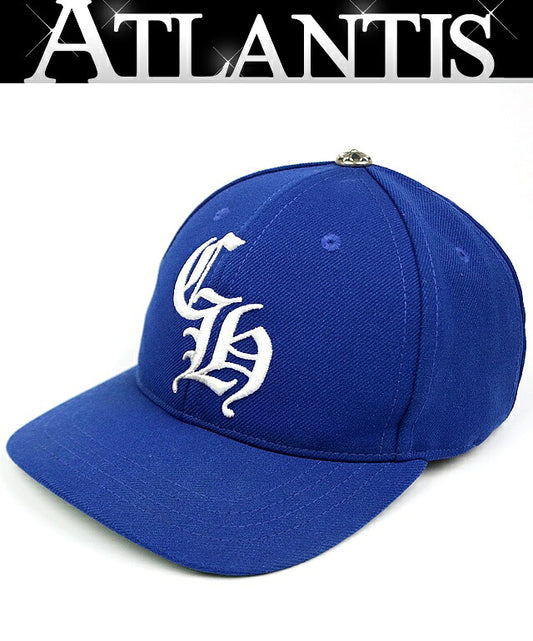 CHROME HEARTS Blue CH Embroidered Silver Trucker Cap