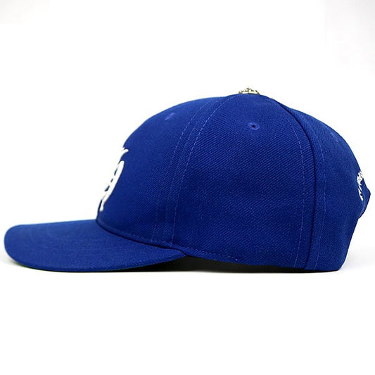 CHROME HEARTS Blue CH Embroidered Silver Trucker Cap