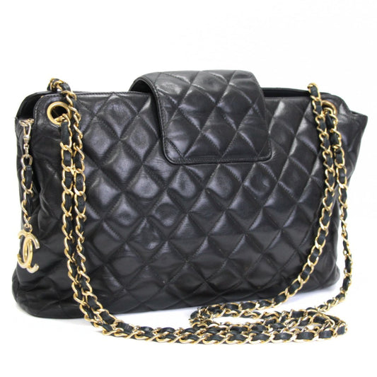 CHANEL Matelasse Double Chain Bag Black