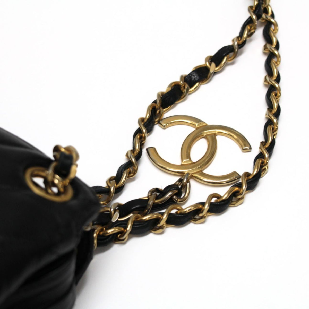 CHANEL Matelasse Double Chain Bag Black