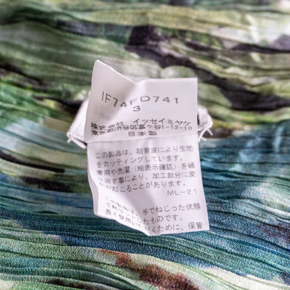 ISSEY MIYAKE FETE Pleated Crinkle Pattern Shirt Size L