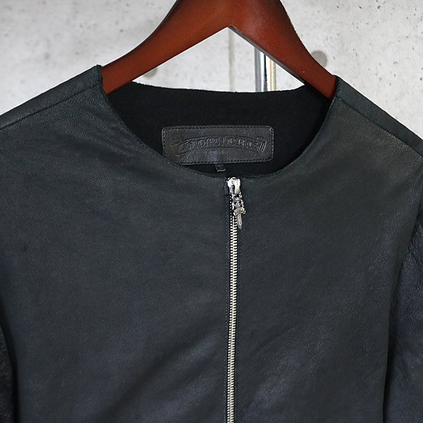 CHROME HEARTS Double Zip Collarless Jacket Black Size L
