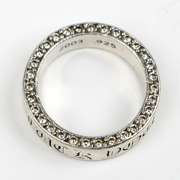 CHROME HEARTS FUCK YOU 6mm Spacer Diamond Silver Ring Size JP 20