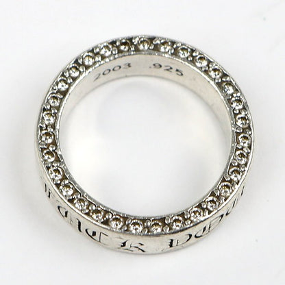 CHROME HEARTS FUCK YOU 6mm Spacer Diamond Silver Ring Size JP 20