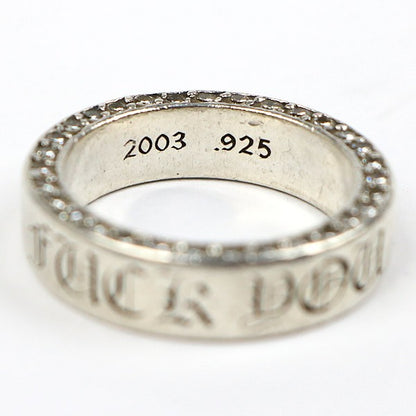 CHROME HEARTS FUCK YOU 6mm Spacer Diamond Silver Ring Size JP 20