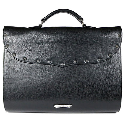 CHROME HEARTS Gunslinger Leather Briefcase Black