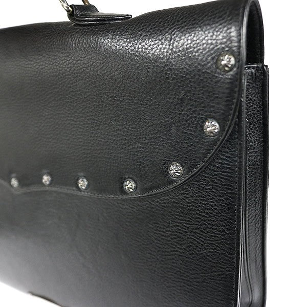 CHROME HEARTS Gunslinger Leather Briefcase Black