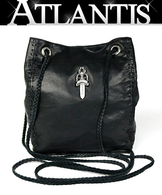 CHROME HEARTS DIRTY KNEES CHIFFON Large Dagger Bag Black