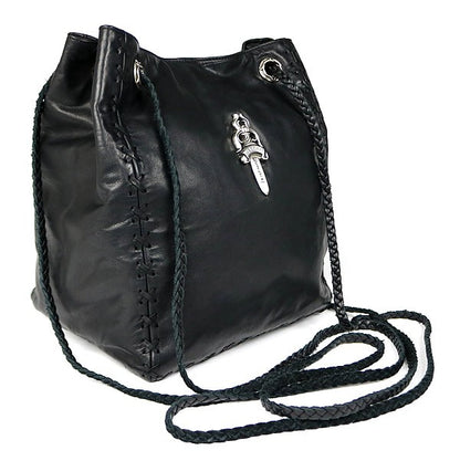 CHROME HEARTS DIRTY KNEES CHIFFON Large Dagger Bag Black