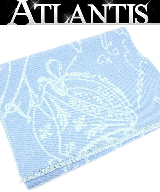Berluti Calligraphy Wool Scarf Blue