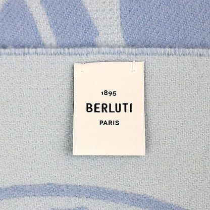 Berluti Calligraphy Wool Scarf Blue
