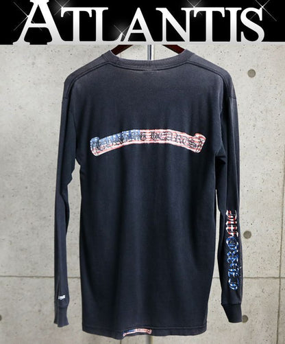 CHROME HEARTS Vintage American Flag Long Tee Black Size M