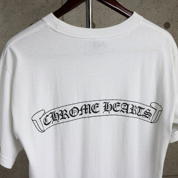 CHROME HEARTS Vintage Scroll Label T-Shirt White Size M