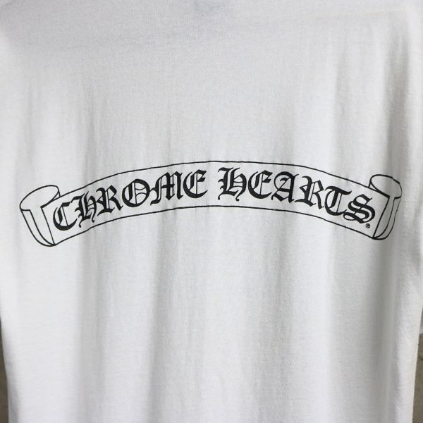 CHROME HEARTS Vintage Scroll Label T-Shirt White Size M