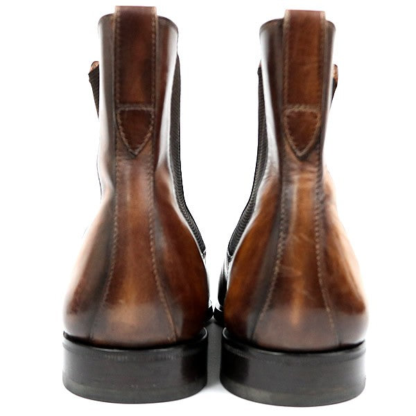 Berluti Brown Venezia Scritto Leather Gore Boots Size 6.5