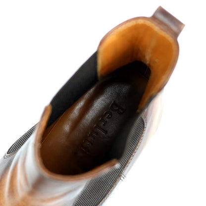 Berluti Brown Venezia Scritto Leather Gore Boots Size 6.5