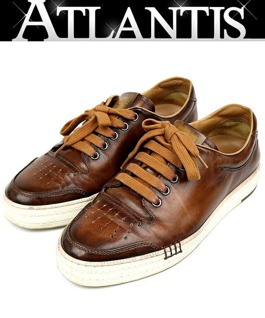 Berluti Calf Leather Sneakers Brown Size 6.5