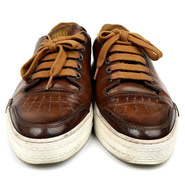 Berluti Calf Leather Sneakers Brown Size 6.5