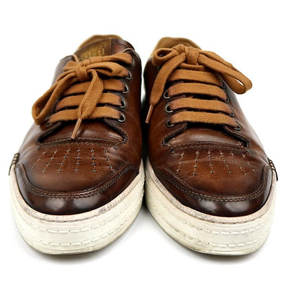 Berluti Calf Leather Sneakers Brown Size 6.5