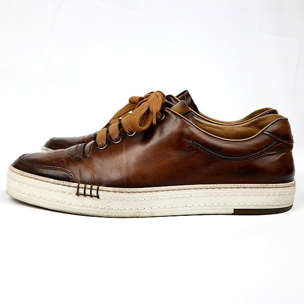 Berluti Calf Leather Sneakers Brown Size 6.5