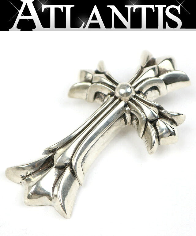 CHROME HEARTS Large Double CH Cross Pendant Silver