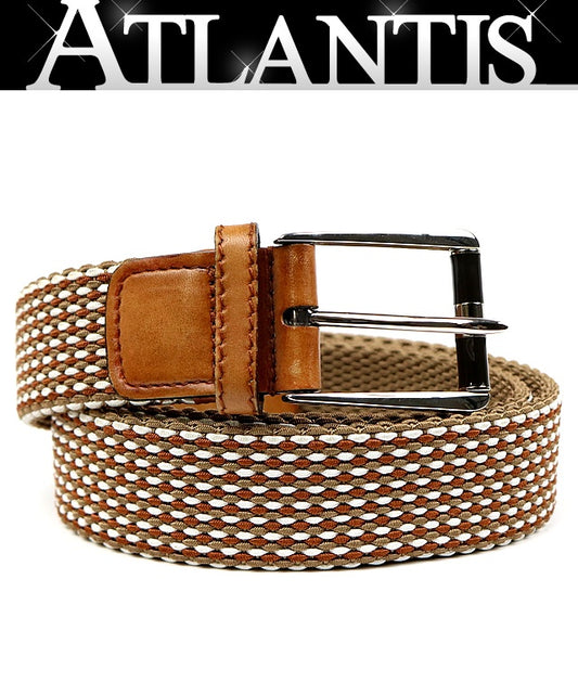 Berluti Classic Tressé Mesh Leather Belt Brown Size 90