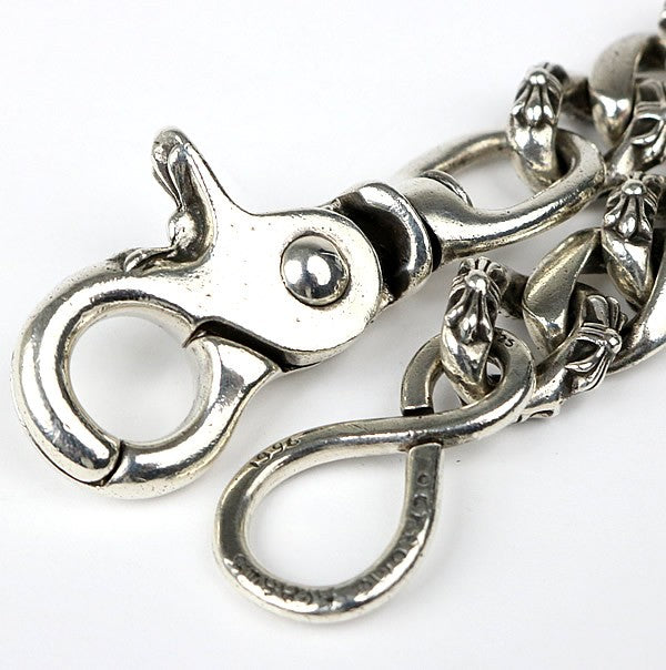CHROME HEARTS 1 Clip Short Fancy Link Wallet Silver SV925