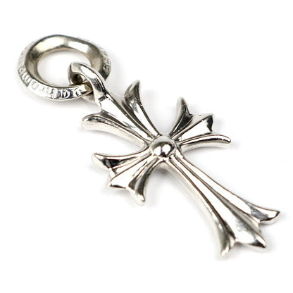 CHROME HEARTS Tiny CH Cross 1P Diamond Platinum Charm Silver