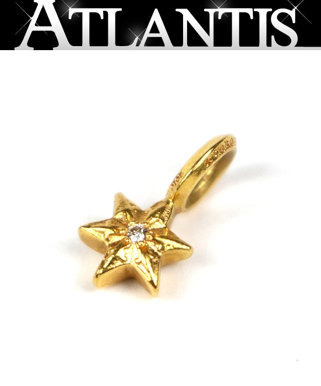 CHROME HEARTS 22K V2 Stack Star Diamond Charm Gold