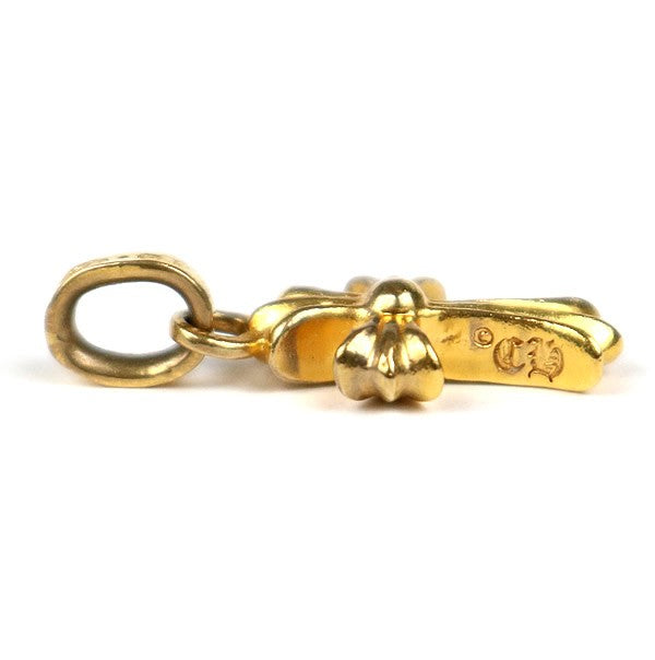 CHROME HEARTS 22K Baby Fat Cross Pave Diamond Charm Gold