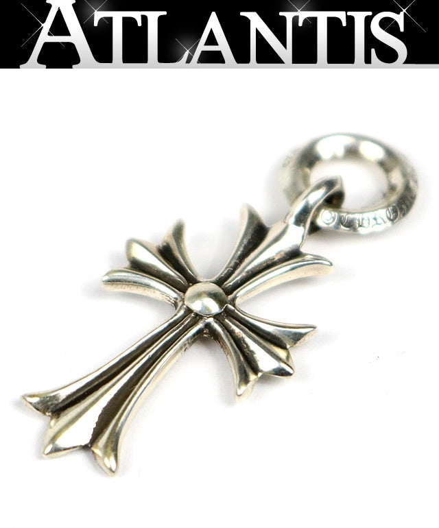 CHROME HEARTS Tiny CH Cross Pendant Charm Silver 925