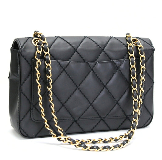 CHANEL Matelasse 25 Wild Stitch Bag Black