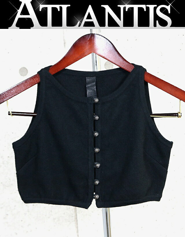 CHROME HEARTS Cashmere Cross Button Tank Top Black Size S