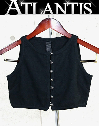 CHROME HEARTS Cashmere Cross Button Tank Top Black Size S