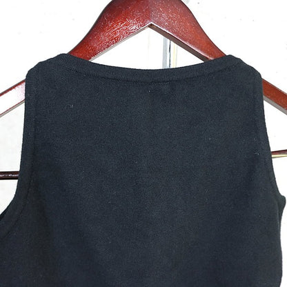 CHROME HEARTS Cashmere Cross Button Tank Top Black Size S