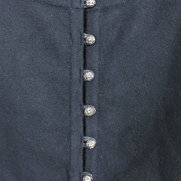 CHROME HEARTS Cashmere Cross Button Tank Top Black Size S